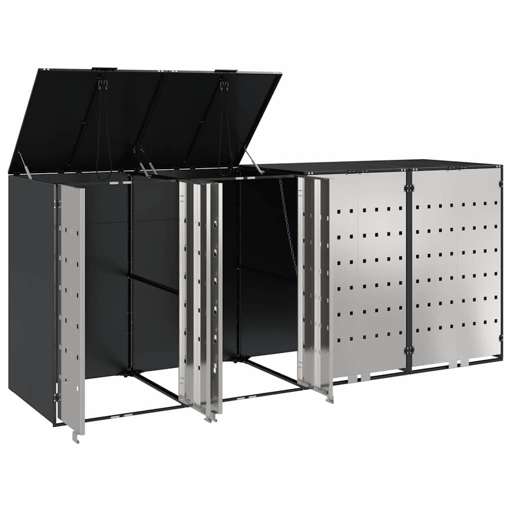 Wheelie Bin Storage for 4 Bins Steel Anthracite