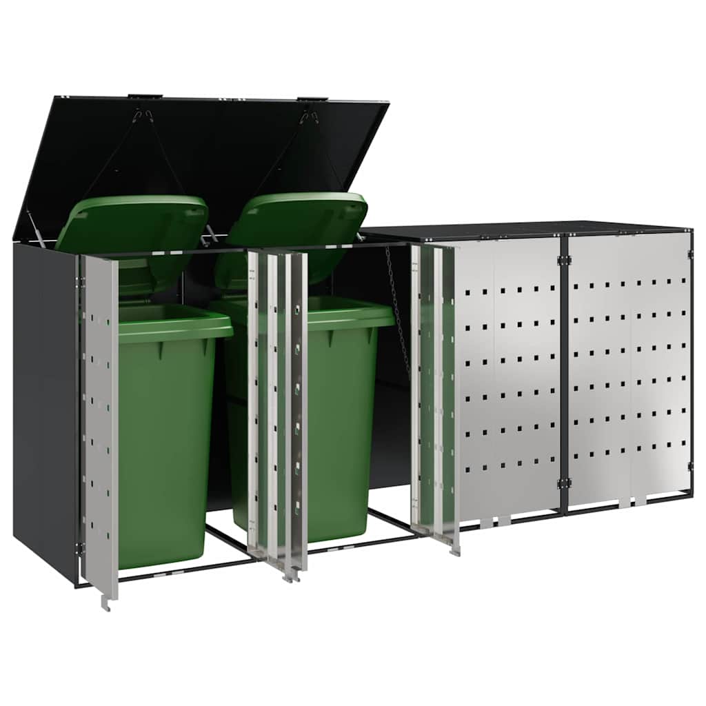 Wheelie Bin Storage for 4 Bins Steel Anthracite