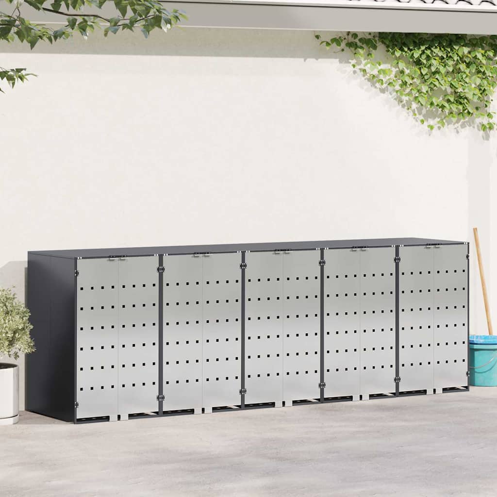 Wheelie Bin Storage for 5 Bins Steel Anthracite