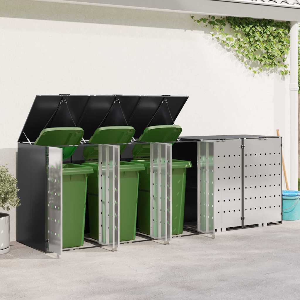Wheelie Bin Storage for 5 Bins Steel Anthracite