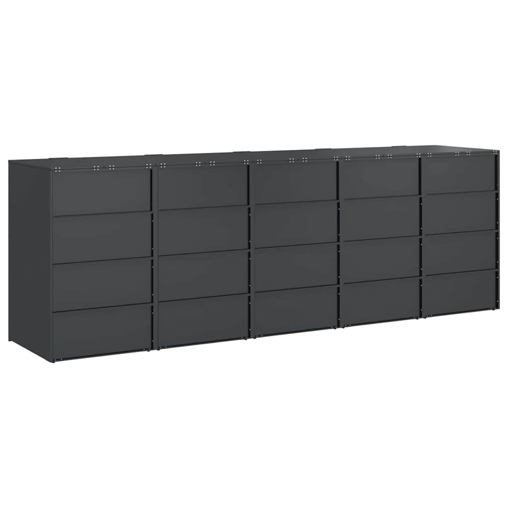 Wheelie Bin Storage for 5 Bins Steel Anthracite