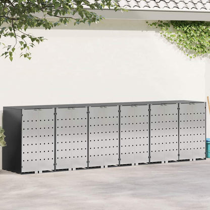 Wheelie Bin Storage for 6 Bins Steel Anthracite