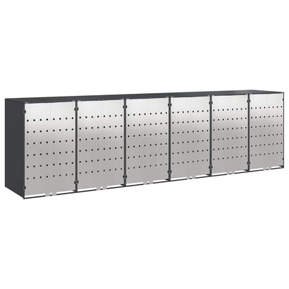 Wheelie Bin Storage for 6 Bins Steel Anthracite