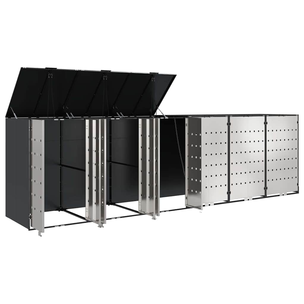 Wheelie Bin Storage for 6 Bins Steel Anthracite