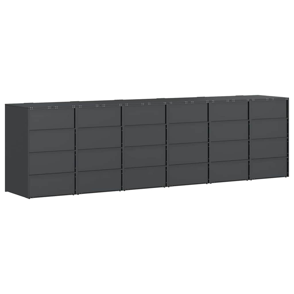 Wheelie Bin Storage for 6 Bins Steel Anthracite