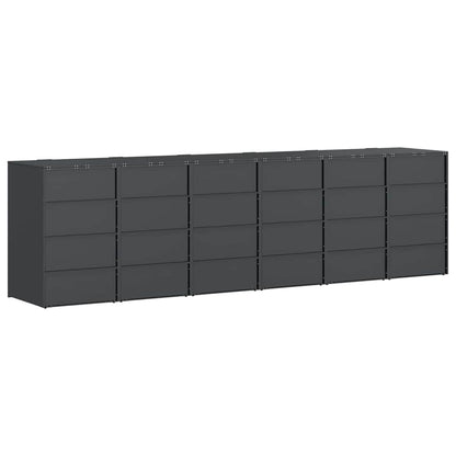 Wheelie Bin Storage for 6 Bins Steel Anthracite