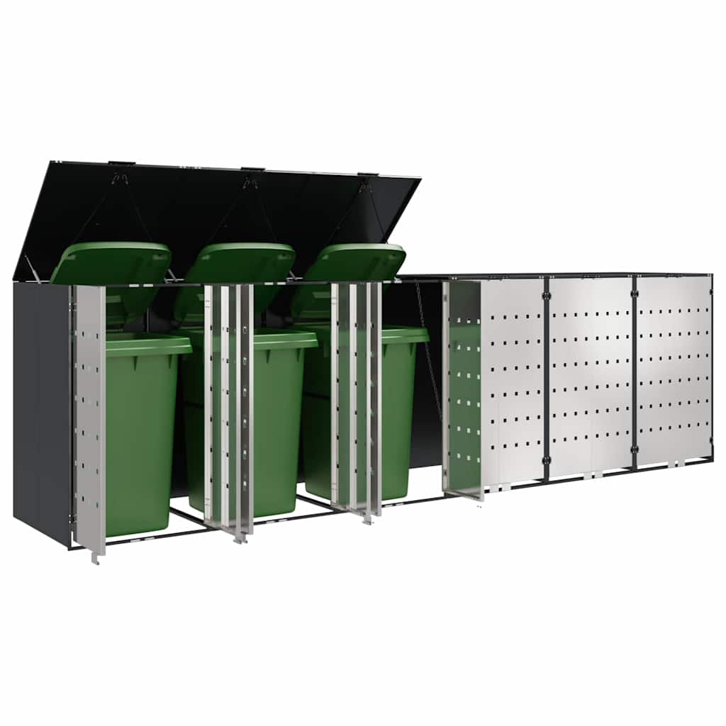 Wheelie Bin Storage for 6 Bins Steel Anthracite