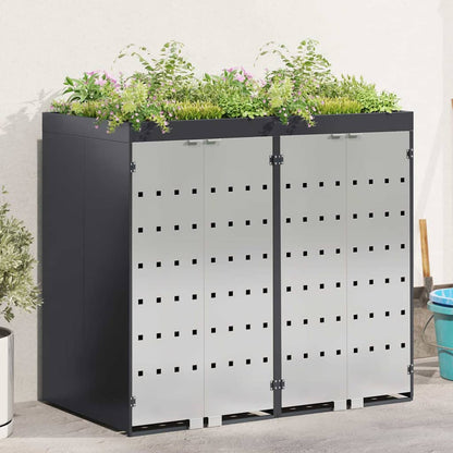 Wheelie Bin Storage for 2 Bins Steel Anthracite