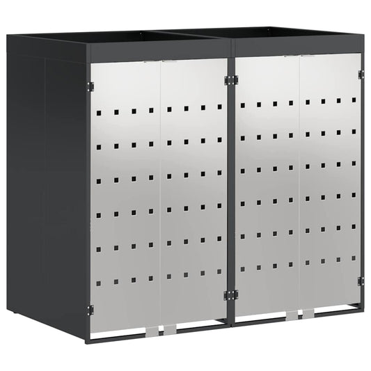 Wheelie Bin Storage for 2 Bins Stainless Steel Anthracite