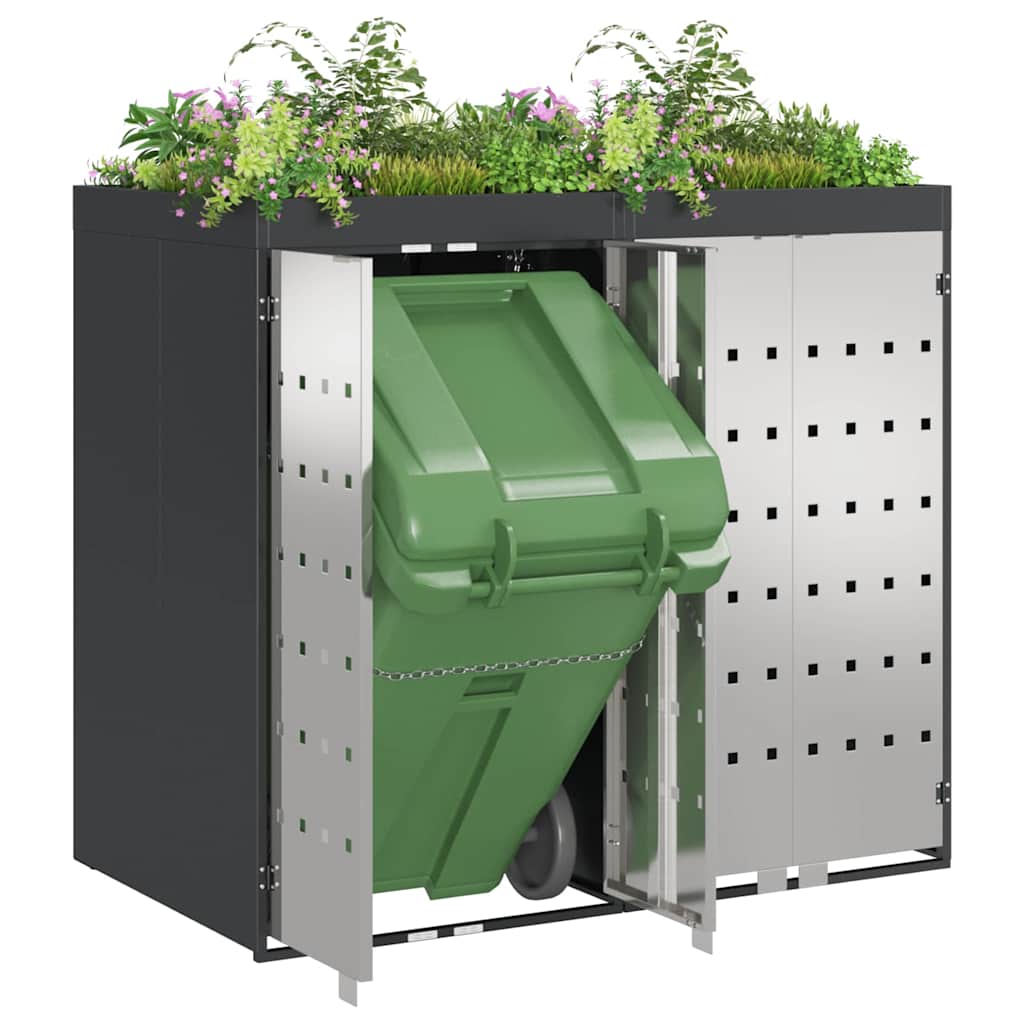 Wheelie Bin Storage for 2 Bins Steel Anthracite