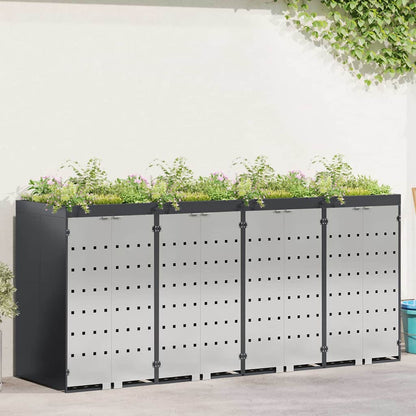 Wheelie Bin Storage for 4 Bins Steel Anthracite