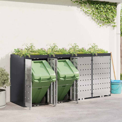 Wheelie Bin Storage for 4 Bins Steel Anthracite