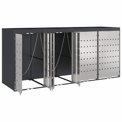 Wheelie Bin Storage for 4 Bins Steel Anthracite