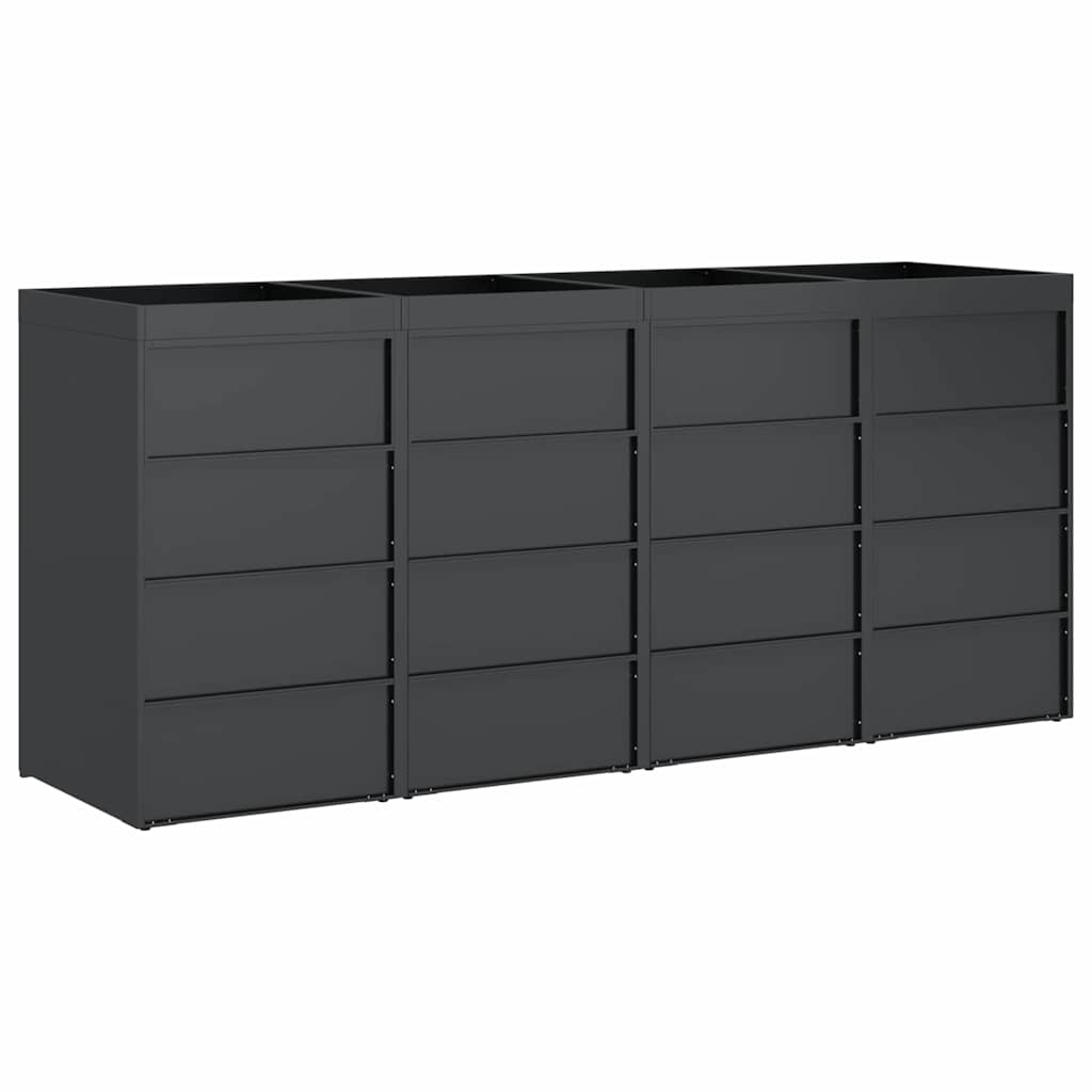 Wheelie Bin Storage for 4 Bins Steel Anthracite