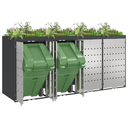 Wheelie Bin Storage for 4 Bins Steel Anthracite