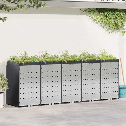 Wheelie Bin Storage for 5 Bins Steel Anthracite