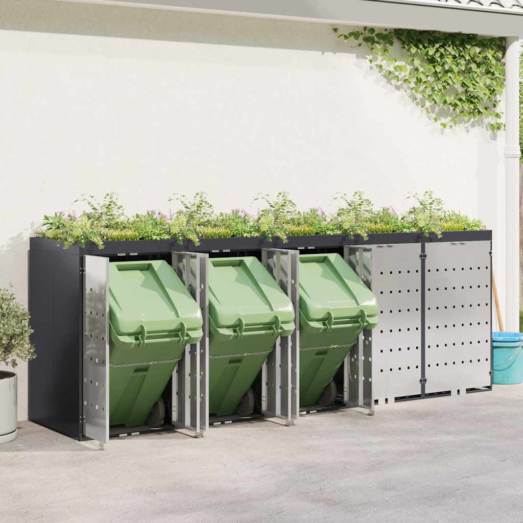 Wheelie Bin Storage for 5 Bins Steel Anthracite