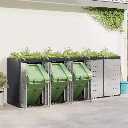Wheelie Bin Storage for 5 Bins Steel Anthracite