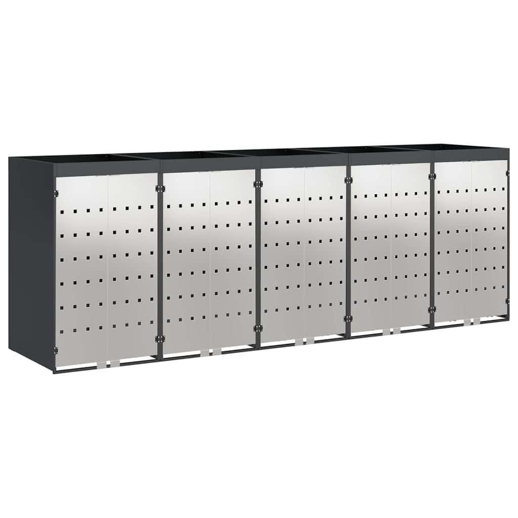Wheelie Bin Storage for 5 Bins Steel Anthracite
