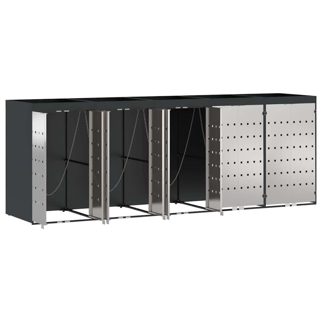 Wheelie Bin Storage for 5 Bins Steel Anthracite