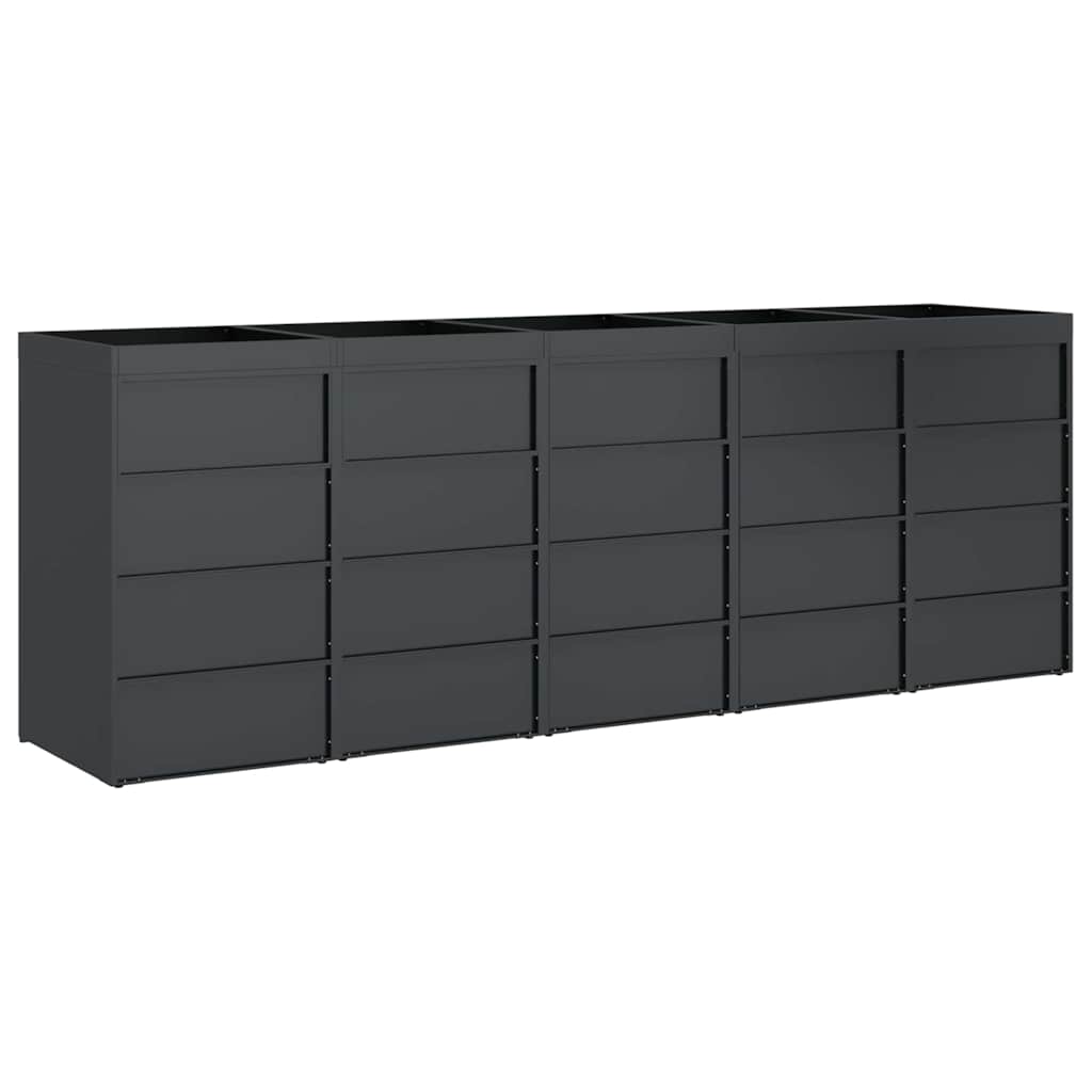 Wheelie Bin Storage for 5 Bins Steel Anthracite