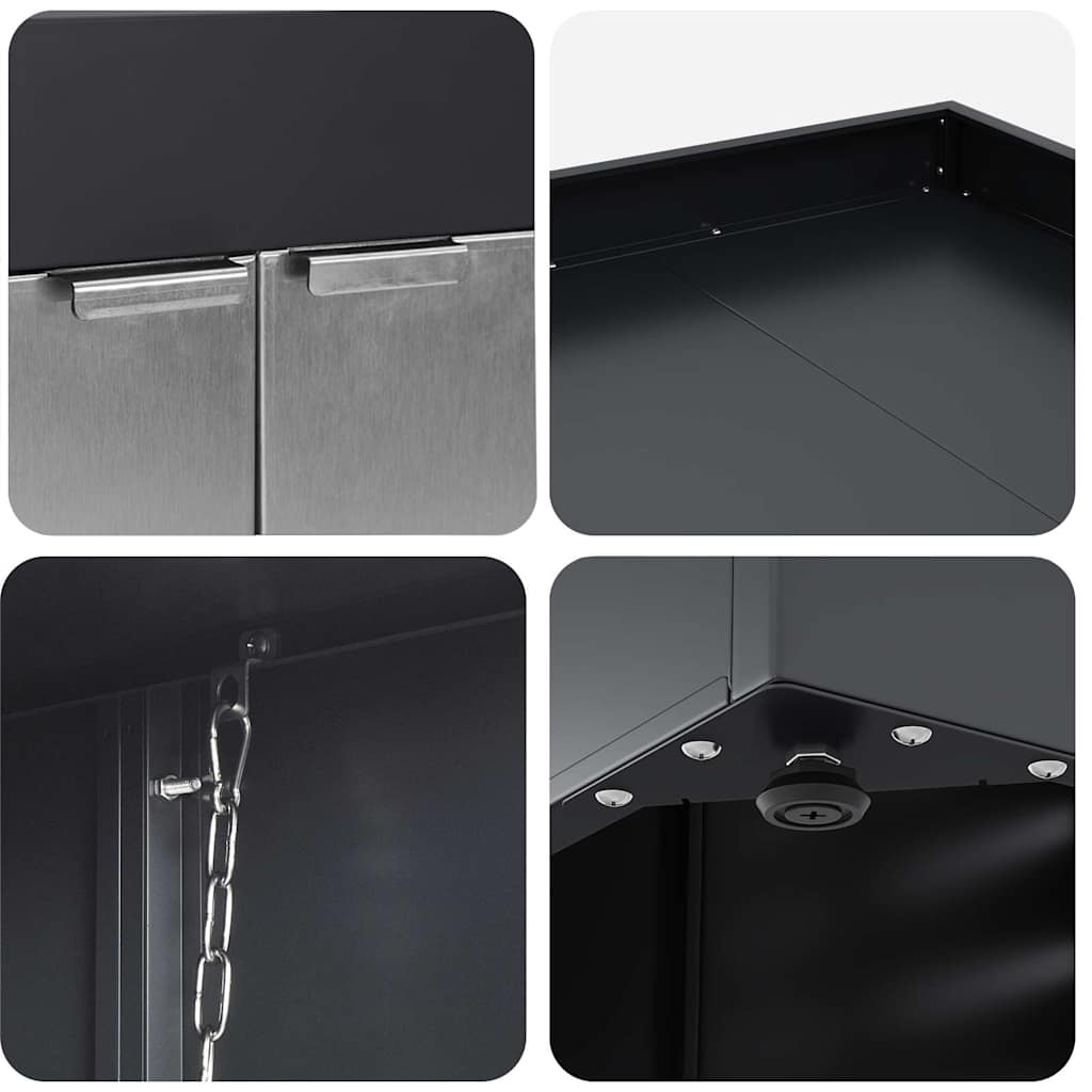 Wheelie Bin Storage for 6 Bins Steel Anthracite