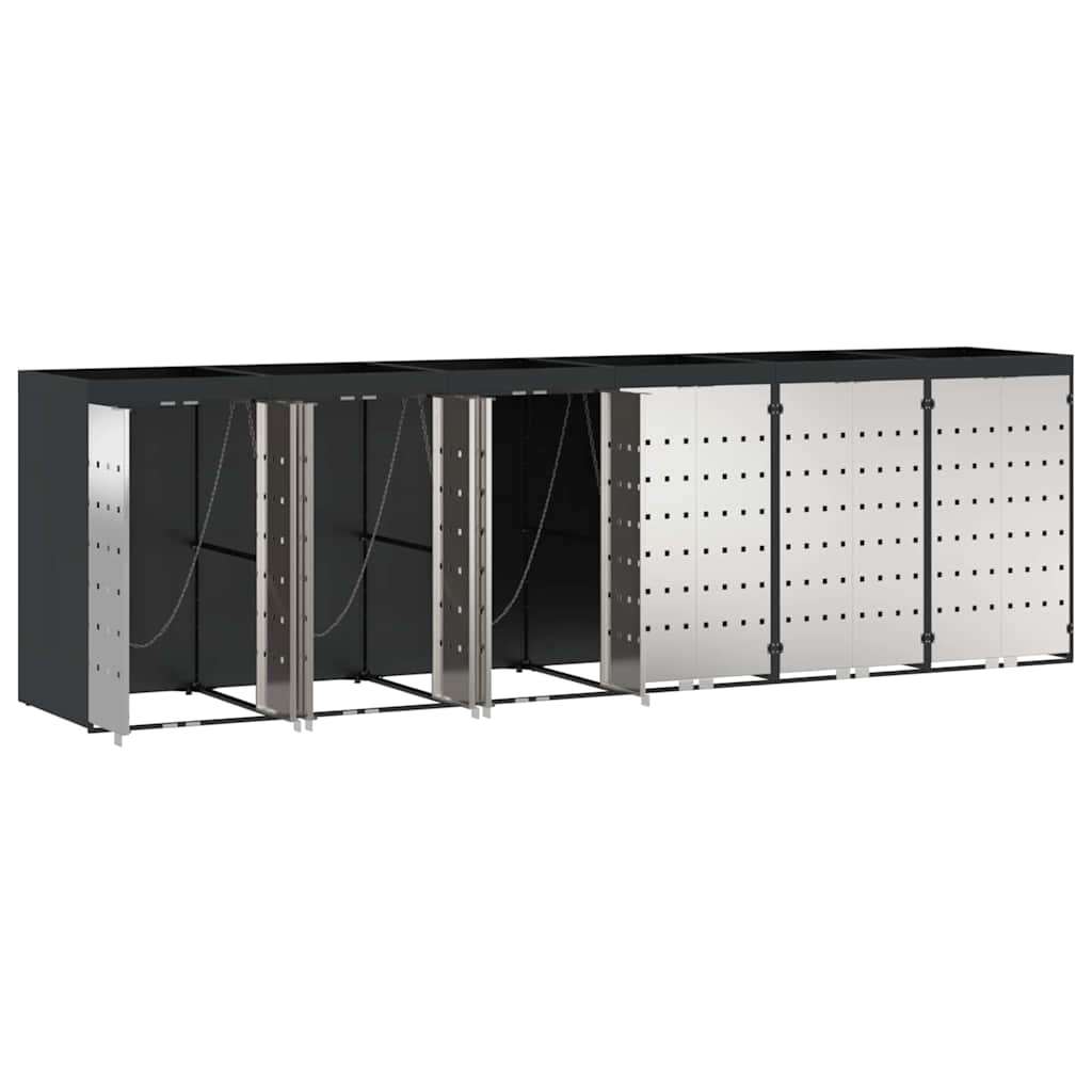 Wheelie Bin Storage for 6 Bins Steel Anthracite