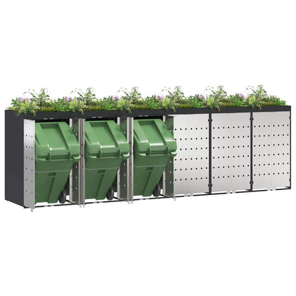 Wheelie Bin Storage for 6 Bins Steel Anthracite