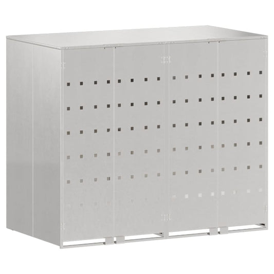 Wheelie Bin Storage for 2 Bins Stainless Steel Silver