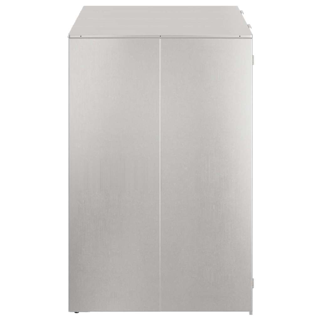 Wheelie Bin Storage for 2 Bins Stainless Steel Silver