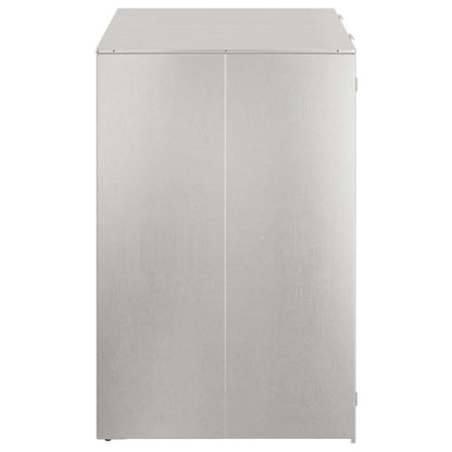 Wheelie Bin Storage for 2 Bins Stainless Steel Silver