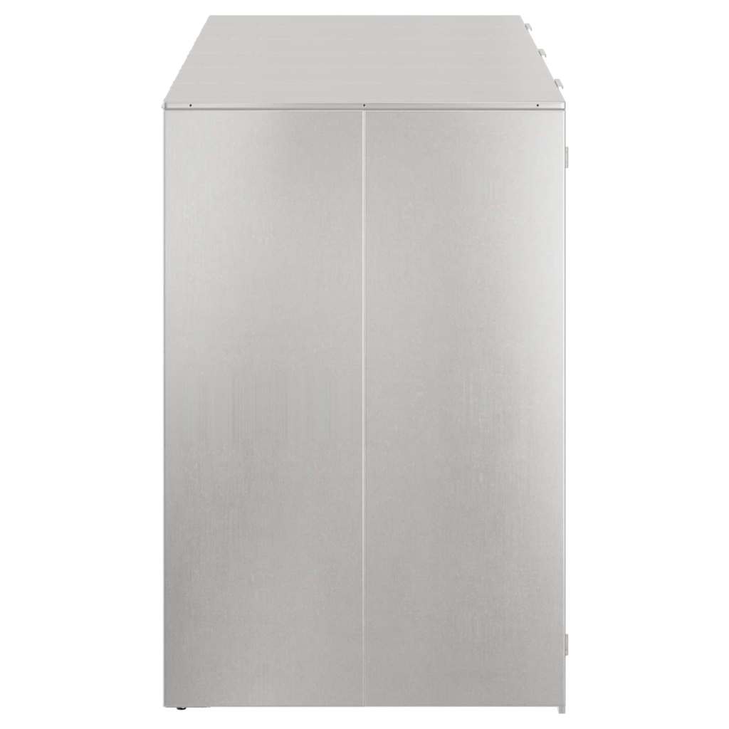 Wheelie Bin Storage for 3 Bins Stainless Steel Silver