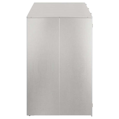 Wheelie Bin Storage for 3 Bins Stainless Steel Silver