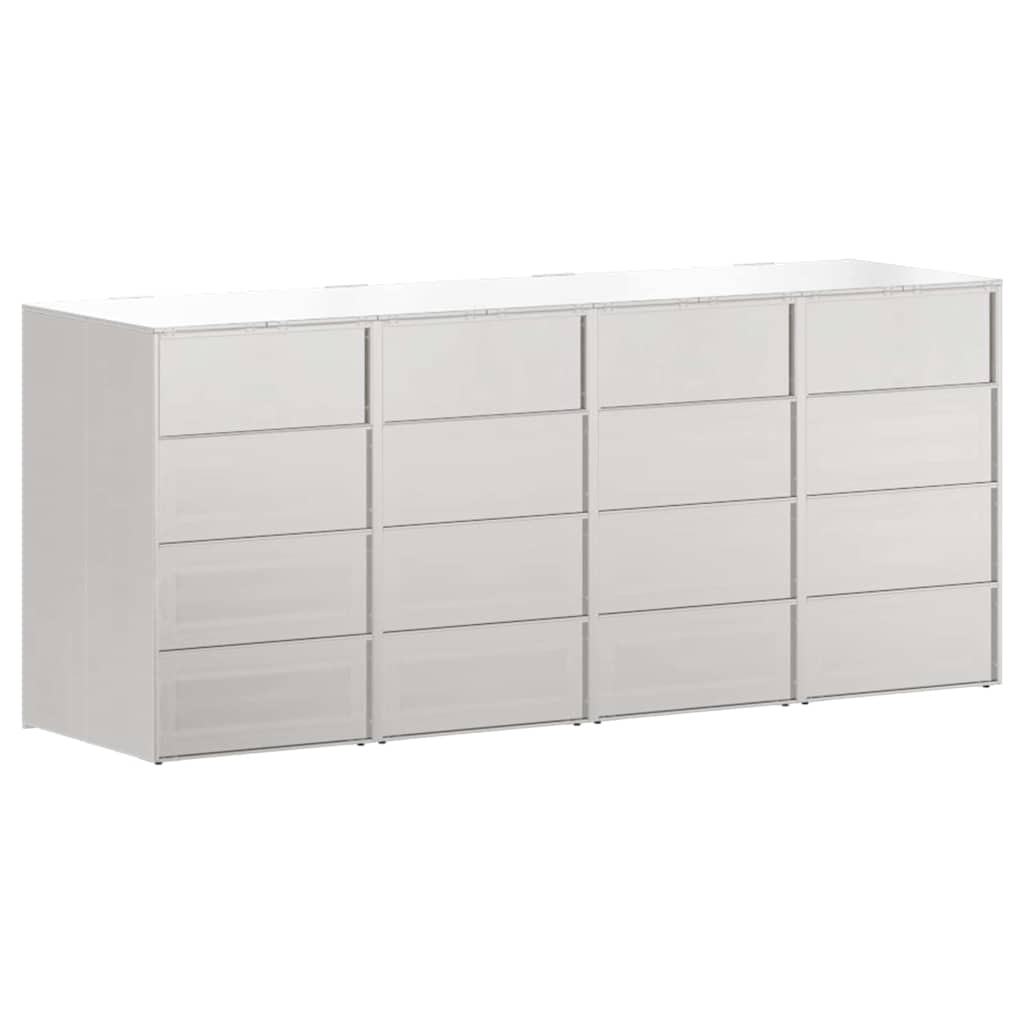 Wheelie Bin Storage for 4 Bins Stainless Steel Silver