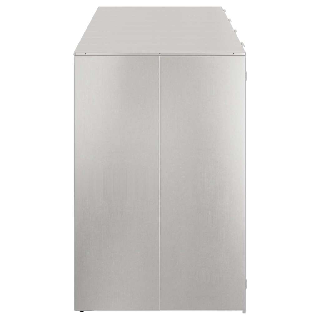 Wheelie Bin Storage for 4 Bins Stainless Steel Silver