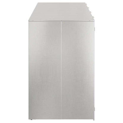 Wheelie Bin Storage for 4 Bins Stainless Steel Silver
