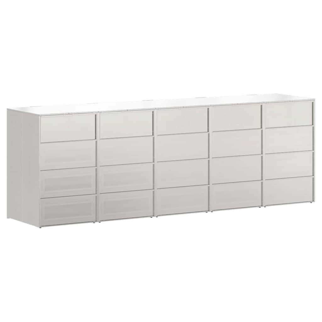 Wheelie Bin Storage for 5 Bins Stainless Steel Silver