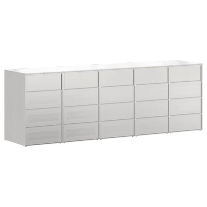Wheelie Bin Storage for 5 Bins Stainless Steel Silver