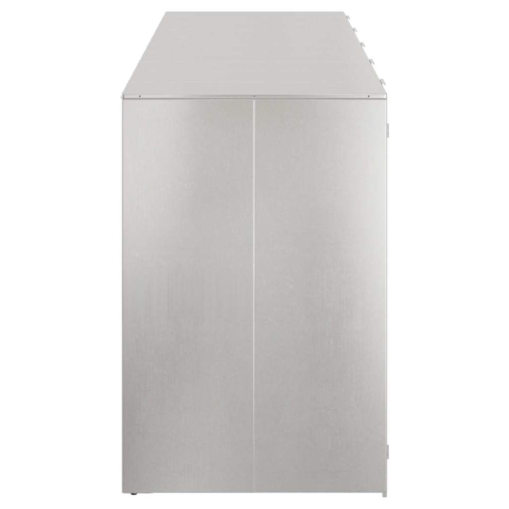 Wheelie Bin Storage for 5 Bins Stainless Steel Silver