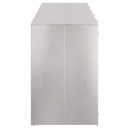 Wheelie Bin Storage for 5 Bins Stainless Steel Silver