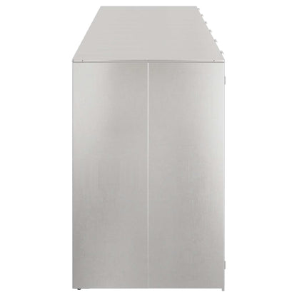 Wheelie Bin Storage for 6 Bins Stainless Steel Silver