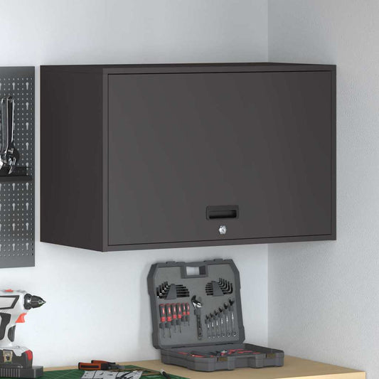Wall Cabinet for Garage with Gas-lift Door Black