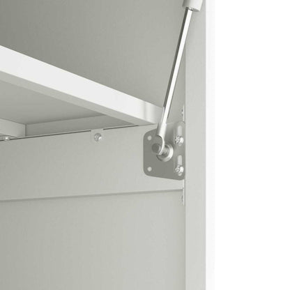 Wall Cabinet for Garage with Gas-lift Door White