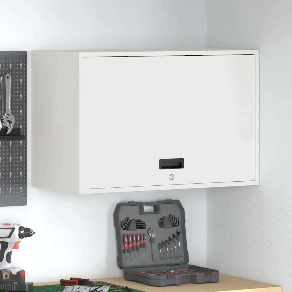 Wall Cabinet for Garage with Gas-lift Door White