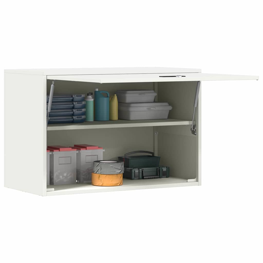 Wall Cabinet for Garage with Gas-lift Door White