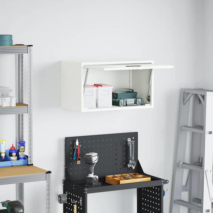 Wall Cabinet for Garage with Gas-lift Door White
