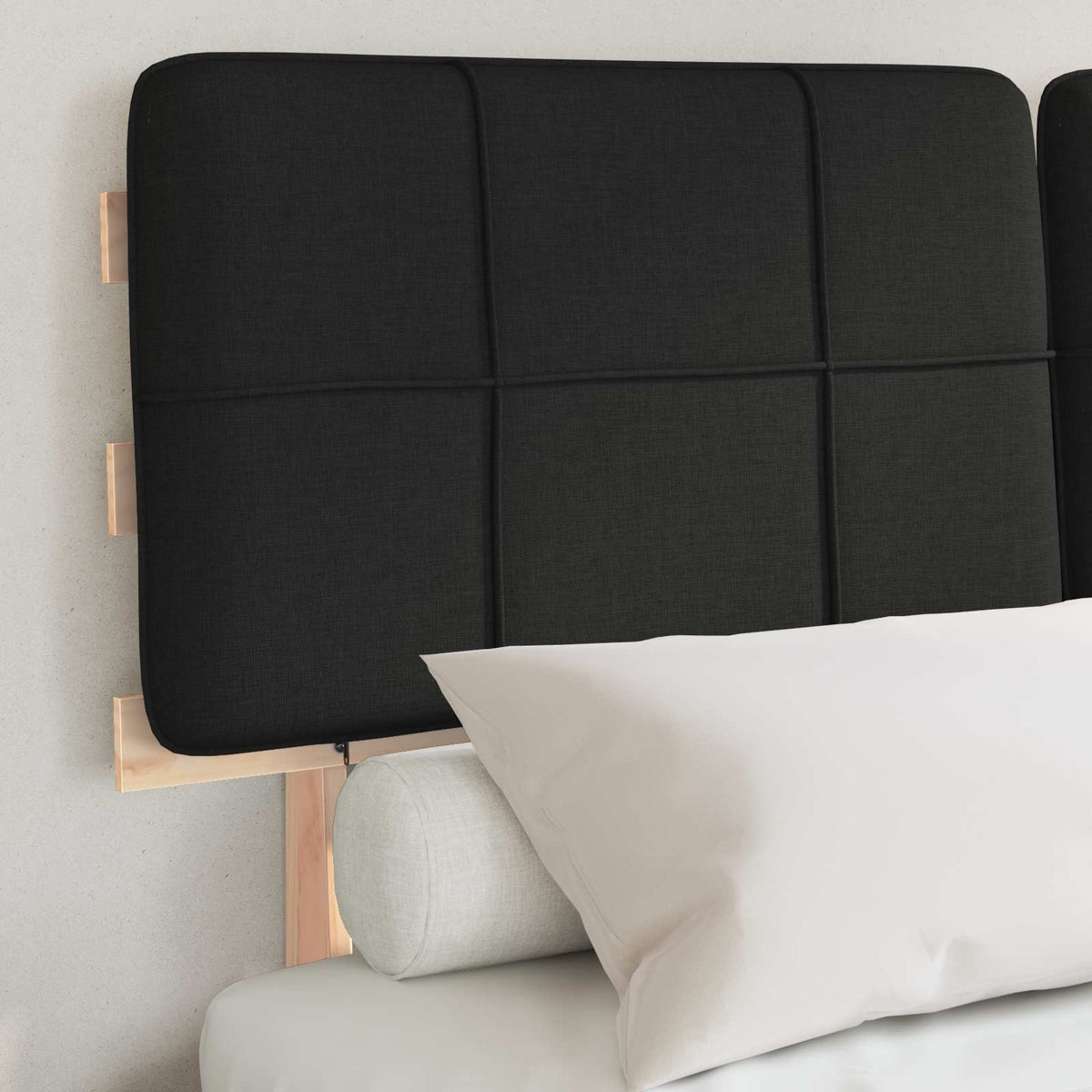 Bed Frame with Upholstered Headboard Black 120 x 200 cm