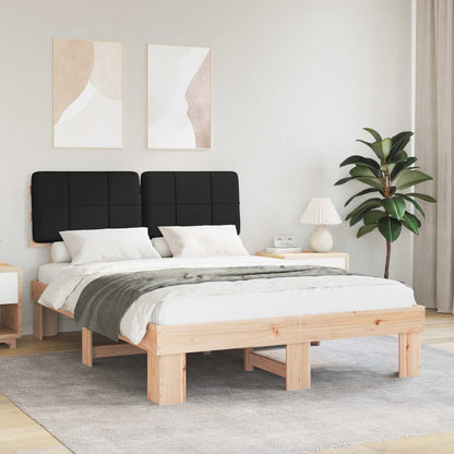 Bed Frame with Upholstered Headboard Black 120 x 200 cm