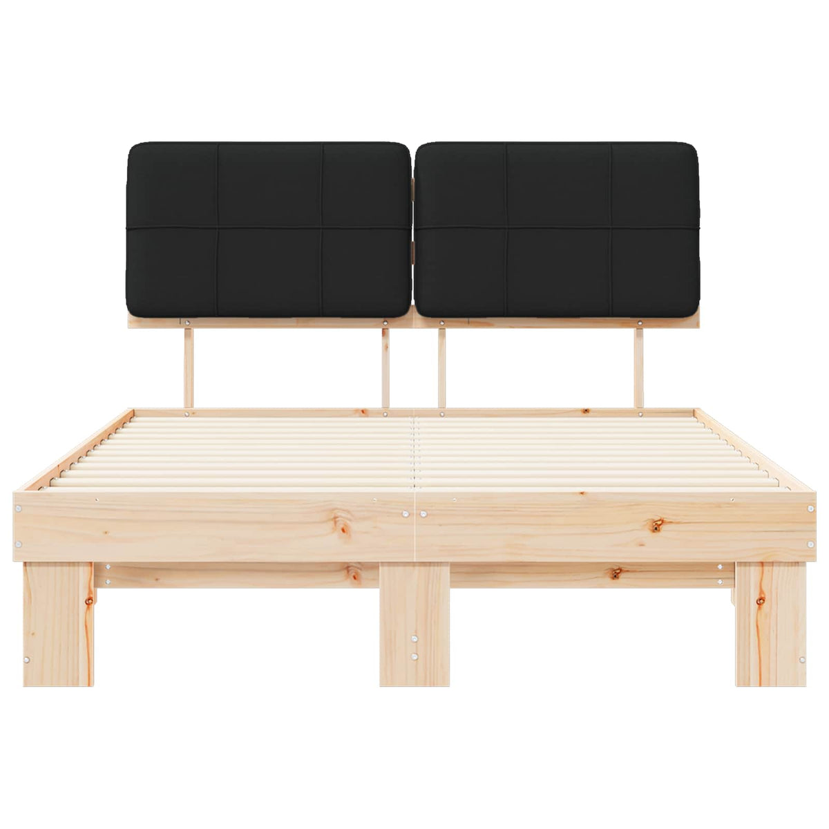 Bed Frame with Upholstered Headboard Black 120 x 200 cm