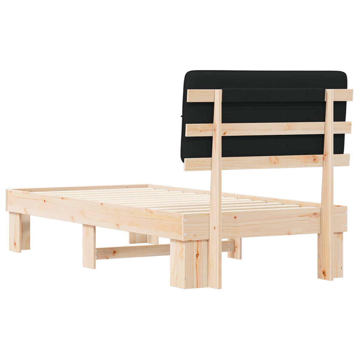 Bed Frame with Upholstered Headboard Black 100 x 200 cm